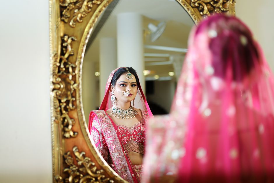 Bride getting ready, captured in cinematic style